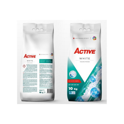 Mosópor 10 kg (130 mosás) zsákos fehér ruhákhoz Active White Mosópor 10 kg (130 mosás) zsákos fehér ruhákhoz Active White
