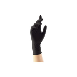 Gumikesztyű nitril púdermentes L 100 db/doboz, GMT Super Gloves fekete Iroda üzemeltetés, munkavédelem GMT