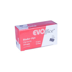 Binderkapocs 19mm, 12 db/doboz, Evo Irodatechnika, kellékei Evo