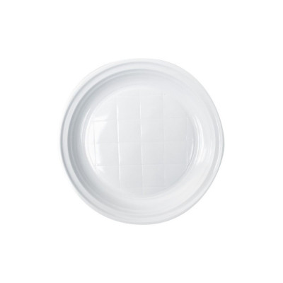 Tányér lapos műanyag 22 cm 100 db/csomag fehér