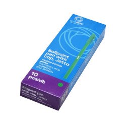 Golyóstoll 0,7mm eldobható, hatszögletű test kupakos Bluering® Jetta, írásszín zöld Író- irodaszer, papíráru Bluering