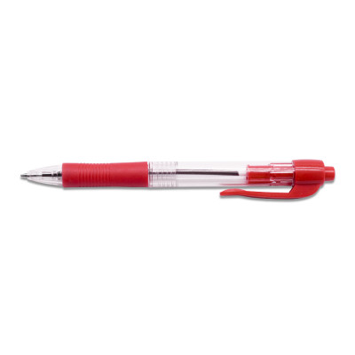 Golyóstoll 0,7mm, nyomógombos, gumírozott fogórész, piros átlátszó test, Bluering® R2, írásszín piros Golyóstoll 0,7mm, nyomógombos, gumírozott fogórész, piros átlátszó test, Bluering® R2, írásszín piros