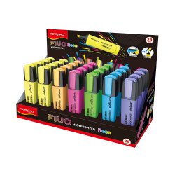 Szövegkiemelő vágott hegyű, lapos test, 28 db/display, Keyroad Fluo neon színek Író- irodaszer, papíráru Keyroad
