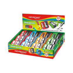 Hegyező, 2 lyukú, 24 db/display, Keyroad Dou-Power, vegyes színek Író- irodaszer, papíráru Keyroad
