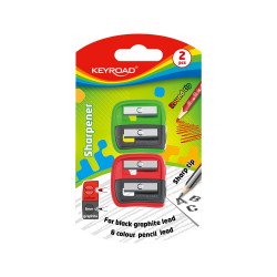 Hegyező, 2 lyukú, 2 db/bliszter, Keyroad Dou-Power, vegyes színek Író- irodaszer, papíráru Keyroad
