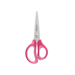 Olló, 15 cm, hegyes, 1 db/bliszter, Keyroad Soft Grip, vegyes színek