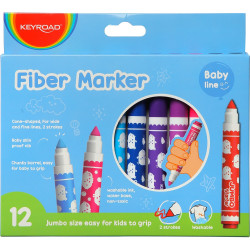 Rostirón, filctoll készlet, 5 mm, 12 db/bliszter, Keyroad Jumbo, vegyes színek Író- irodaszer, papíráru Keyroad