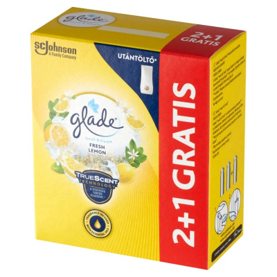 Légfrissítő utántöltő 3 x 10 ml 2+1 Glade® Touch&Fresh friss citrom Légfrissítő utántöltő 3 x 10 ml 2+1 Glade® Touch&Fresh friss citrom