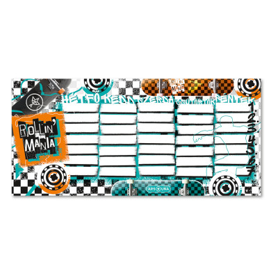 Órarend egylapos fiús, Ars Una ROLLIN MANIA (5228) 22 25db/csomag Órarend egylapos fiús, Ars Una ROLLIN MANIA (5228) 22 25db/csomag