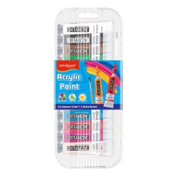 Akril festék, 12 x 12 ml, műanyag dobozban, Keyroad, vegyes színek Író- irodaszer, papíráru Keyroad