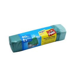 Szemeteszsák zárószalagos 40 liter 55 x 62 cm 14 mikron 15 db/tekercs Fino zöld Iroda üzemeltetés, munkavédelem Fino