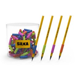 Ceruza markolat, spirál, szilikon, csillám, 72 db/display, Silka Író- irodaszer, papíráru Silka
