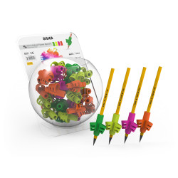 Ceruza markolat, fogássegítő, szilikon, neon, 72 db/display, Silka Író- irodaszer, papíráru Silka