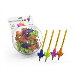 Ceruza markolat, fogássegítő, szilikon, csillám, 72 db/display, Silka Író- irodaszer, papíráru Silka