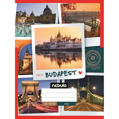 Füzet, A4, sima, 80-32, ország-város minták, 12 db/csomag Nebulo Füzet, A4, sima, 80-32, ország-város minták, 12 db/csomag Nebulo