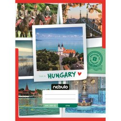 Füzet, A4, sima, 80-32, ország-város minták, 12 db/csomag Nebulo Író- irodaszer, papíráru Nebulo