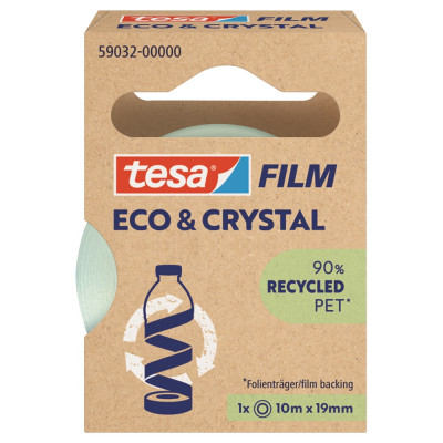 Ragasztószalag 19mmx10m irodai átlátszó újrahasznosított Tesa Eco & Crystal Ragasztószalag 19mmx10m irodai átlátszó újrahasznosított Tesa Eco & Crystal