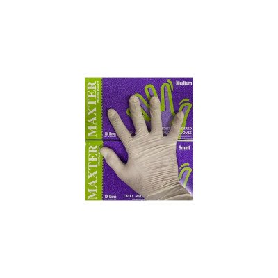 Gumikesztyű latex púderes M 100 db/doboz Maxter bézs