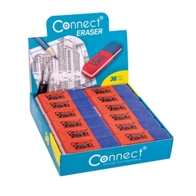 Radír Connect 2 db/blister piros/kék C-36BR, fehér szögletes C-36W Radír Connect 2 db/blister piros/kék C-36BR, fehér szögletes C-36W