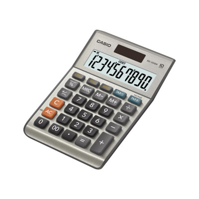 Számológép asztali 10 digit nagy, döntött kijelző Casio MS 100 FM ezüst Számológép asztali 10 digit nagy, döntött kijelző Casio MS 100 FM ezüst