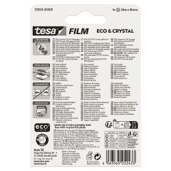 Ragasztószalag 19mmx33m irodai átlátszó újrahasznosított Tesa Eco & Crystal Javítás, ragasztás, csomagolás Tesa