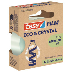Ragasztószalag 19mmx33m irodai átlátszó újrahasznosított Tesa Eco & Crystal Javítás, ragasztás, csomagolás Tesa