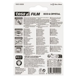 Ragasztószalag 19mmx10m irodai átlátszó újrahasznosított Tesa Eco & Crystal 2db/bliszter Javítás, ragasztás, csomagolás Tesa