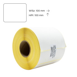 Etikett címke thermo, 100x100mm, tekercses, 600 címke/tekercs fehér