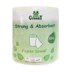 Háztartási papírtörlő kéztörlő 2 rétegű 500 lapos egyesével csomagolt Greeny 500 XXL Iroda üzemeltetés, munkavédelem Greeny