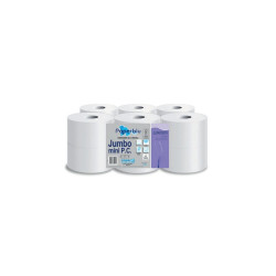 Toalettpapír 2 rétegű közületi átmérő: 20 cm 100% cellulóz 150 m/tekercs 12 tekercs/csomag Jumbo Super Mini_Paperdi