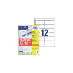 Etikett címke, 97x42,3mm, univerzális, 65 lap, 12 címke/lap Avery, fehér Író- irodaszer, papíráru Avery