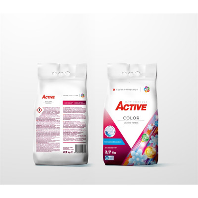 Mosópor 2,7 kg (40 mosás) zsákos színes ruhákhoz Active Color Mosópor 2,7 kg (40 mosás) zsákos színes ruhákhoz Active Color