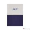 Határidőnapló Contrast A5 napi, fehér lapokkal fehér-sötétkék Dayliner 2027.