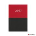 Határidőnapló Contrast A5 napi, fehér lapokkal piros-fekete Dayliner 2027.