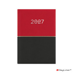 Határidőnapló Contrast A5 napi, fehér lapokkal piros-fekete Dayliner 2027.