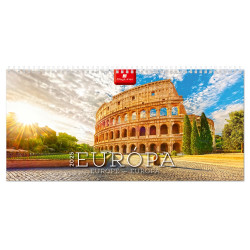 Képes asztali naptár Európa 320 x 150 mm, fehér lapokkal tömb Dayliner 2026. Író- irodaszer, papíráru Dayliner