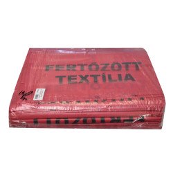 Hulladékgyűjtő zsák „Fertőzött textília” 400 + 2 x 180 x 1100 mm piros Iroda üzemeltetés, munkavédelem Egyéb