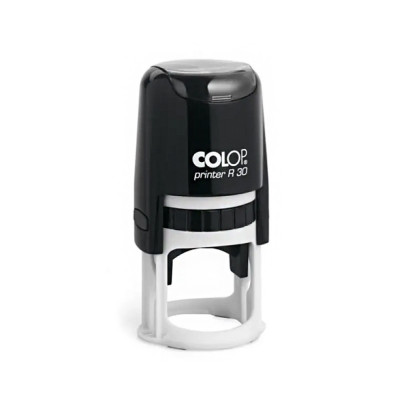 Bélyegző R30 Printer Colop fekete ház/ kék párna kör lenyomat Bélyegző R30 Printer Colop fekete ház/ kék párna kör lenyomat