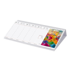 Képes asztali naptár Színek világa 320 x 150 mm, fehér lapokkal fekvő fehér karton tartóval Dayliner 2026.