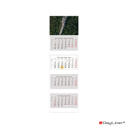 Speditőr naptár 4 tömb, 4 hónap SP-4 330 × 1100 mm, fehér lapokkal Erdő Dayliner 2027.