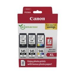 Canon 2x PG545XL + CL546XL tintapatron + fotópapír multipack ORIGINAL Nyomtatók, másolók, kellékeik Canon