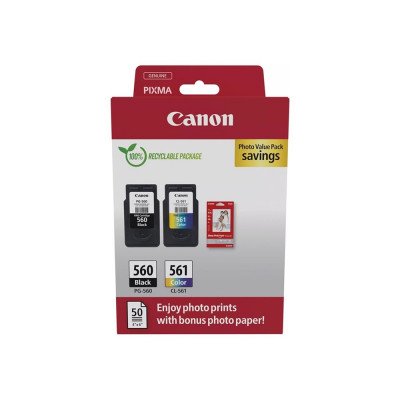 Canon PG560/CL561 tintapatron + 10x15 fényes fotópapír multipack ORIGINAL Canon PG560/CL561 tintapatron + 10x15 fényes fotópapír multipack ORIGINAL