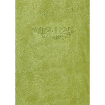 Tanári határidőnapló A5, műbőr 150mmx210mm, fehér lapokkal világoszöld 2026/2027 Realsystem