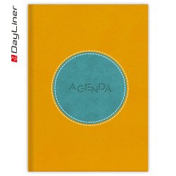 Határidőnapló Central A5 napi, fehér lapokkal sárga - türkiz Dayliner 2026. Író- irodaszer, papíráru Dayliner