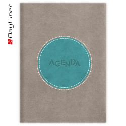 Határidőnapló Central A5 napi, fehér lapokkal szürke - türkiz Dayliner 2026. Író- irodaszer, papíráru Dayliner