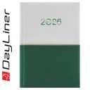 Határidőnapló Contrast A5 napi, fehér lapokkal fehér-zöld Dayliner 2026.