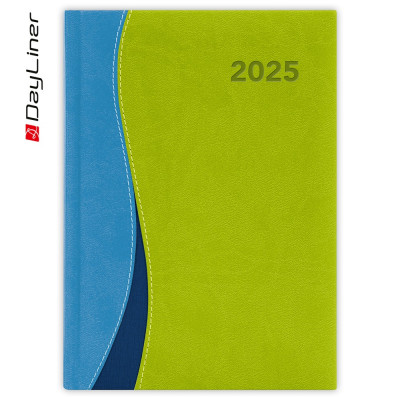 Határidőnapló Dubai A5 heti, fehér lapokkal kék-zöld Dayliner 2026.