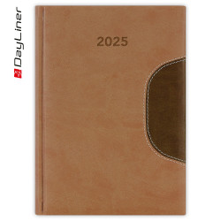 Határidőnapló Memphis B5 heti, fehér lapokkal barna-csokoládé Dayliner 2026. Író- irodaszer, papíráru Dayliner