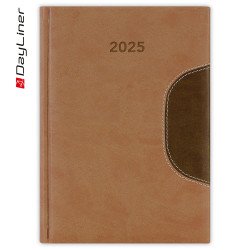 Határidőnapló Memphis B5 heti, fehér lapokkal barna-csokoládé Dayliner 2026. Író- irodaszer, papíráru Dayliner