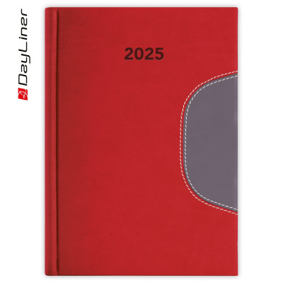 Határidőnapló Memphis B5 heti, fehér lapokkal piros-szürke Dayliner 2026.